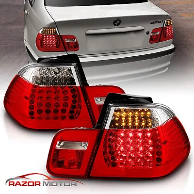 1999 2000 2001 Fit BMW E46 325i/330i/323i/328i 4DR LED Red Clear Taillights Pair • $143.95