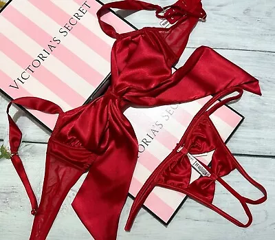 Victoria's Secret  DREAM ANGELS Bow Wrap Unlined Balconette Bra Thong Set • $25