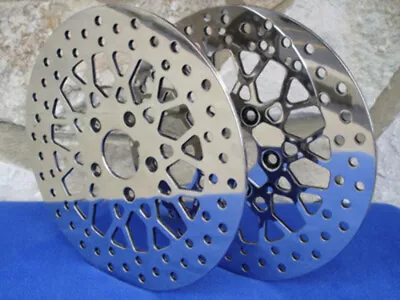 Harley Touring Bagger 84-99 Dna Mesh 40 60 80 Spoke Wheel Front Brake Rotor Pair • $129