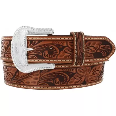$53 • Buy Tony Lama Men's Floral Filigree Tooled Tan Leather Belt C40064
