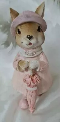 Vintage Easter Bunny Little Bunny Pink Easter Shabby Decor Cottage 14cm • $29.07