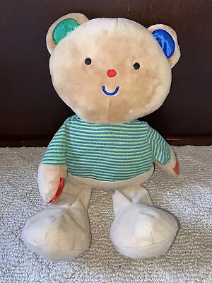 Melissa & Doug Tan Teddy Bear K's Kids Green Blue Striped Shirt Plush EUC • $10