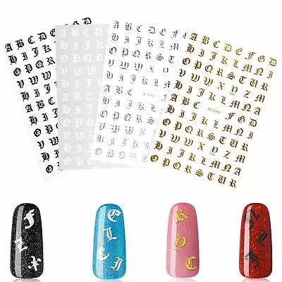 3D Nail Art Latin Roman English Alphabet Letter Sticker Decals US Seller • $2.79