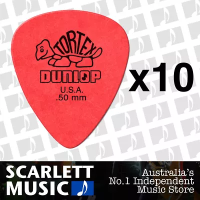 $7.45 • Buy 10 X Jim Dunlop Tortex Standard .50mm Red Picks 0.50 * TEN PICKS *