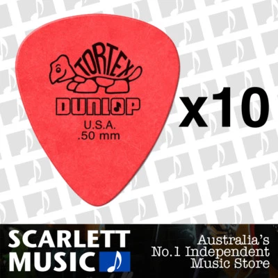 $7.45 • Buy 10 X Jim Dunlop Tortex Standard .50mm Red Picks 0.50 * TEN PICKS *