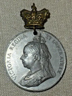 Rare Antique Queen Victoria Diamond Jubilee Commemorative Medal Crown Pin 1897 • £25