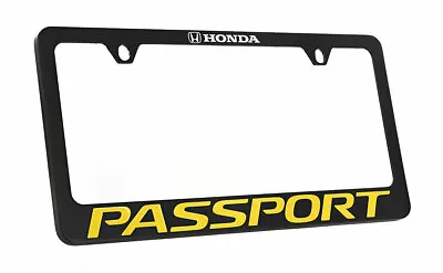 Honda Passport Wordmark Black Coated Metal License Plate Frame Holder 2 Hole • $41.95