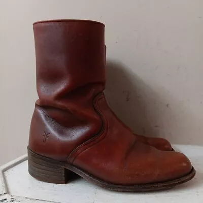 Vintage Frye Boots 2700 Mens 9D Oxblood Red Made In USA 80s Biker Rare Preowned  • $145