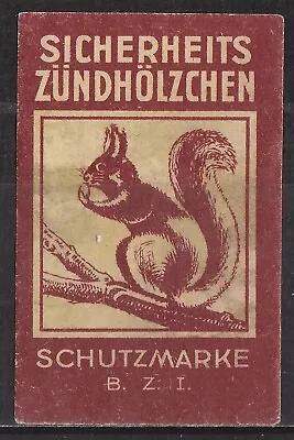 Old Matchbox Label Austria Squirrel Sicherheits Zundedholzchen  B.Z.I • $2.99