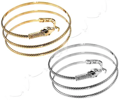 Armband Upper Arm Armlet Anklet Bracelet Coiled Design Gold/Silver Color • £3.61