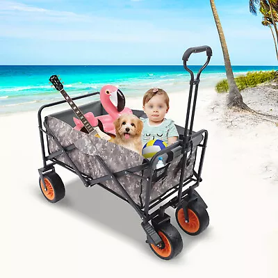 Heavy Duty Utility Wagon Cart Collapsible Folding Beach Garden Shopping Tools US • $56.05