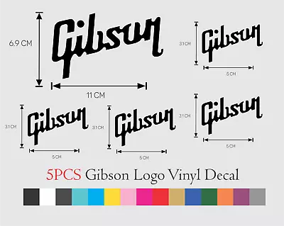5 PCS GIBSON Guitar Logo Vinyl Decal Die Cut Sticker • $22.06