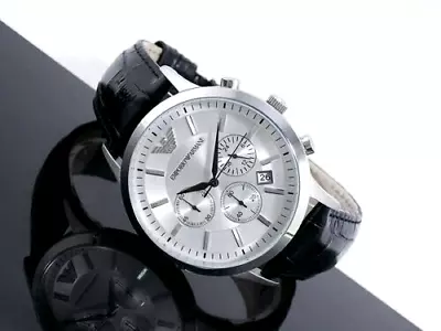 Emporio Armani Renato AR2432 Chronograph Silver Dial Men's Watch • $369.20