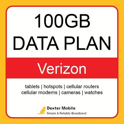 100GB Data Plan SIM For Verizon Network | Tablet | Hotspot | Router & More • $19.99