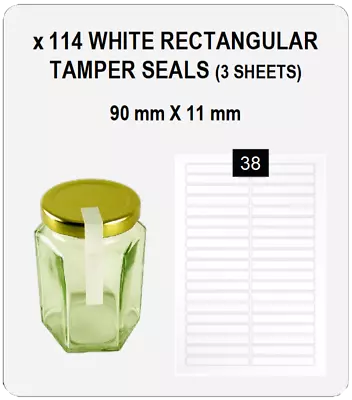 £3 • Buy 114 X Tamper Proof Jam Jar Seals Set Rectangular