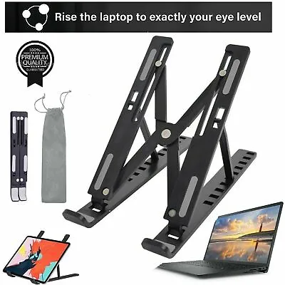 Laptop Stand Portable Adjustable Height Tablet Desktop Notebook Mac Book Holder • £6.49