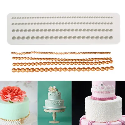 £5.29 • Buy Pearl String Beads Silicone Mold Cake Decoration Fondant Sugarcraft Baking Mould