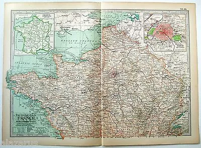 Northern France - Original 1902 Map By The Century Company. Antique • $15