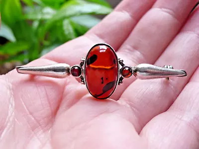 Vintage Baltic Amber And Silver Brooch • £0.99