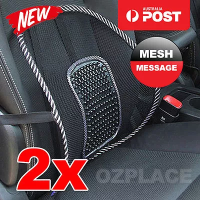 2x Mesh Lumbar Back Support For Office Home Car Seat Chair Truck Pillow Cushion • $12.95