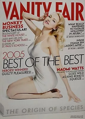 NAOMI WATTS January 2006 VANITY FAIR Magazine NATALEE HOLLOWAY / OSAMA BIN LADEN • $12