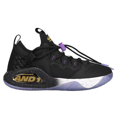 AND1 Attack 2.0 Basketball  Mens Black Purple Sneakers Athletic Shoes AD90028M- • $49.99