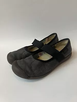 Keen Mary Jane Sienna Loafers Womens 8 Dark Gray Canvas Casual Athletic Flats • $34.99