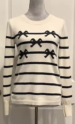 J. Crew 100% Cashmere Luxury Sweater Crew Neck Pullover Bow Medium • $22