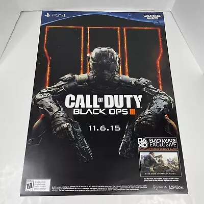 Call Of Duty Black Ops 3 PlayStation 4 PS4 GameStop Promo Poster 27 X 19 Inch • $33.70