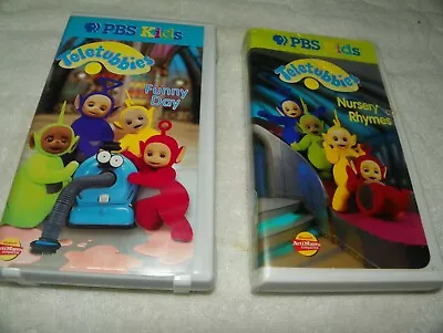 Lot Of 2 Teletubbies VHS Tapes PBS Kids. Nursery Rhymes And Funny Day • $12.95