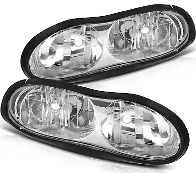 Pair Headlights Assembly  For 1998-2002 Chevy Camaro Z28 Chrome Headlamps LH RH • $69.34