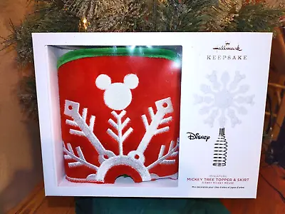 New Hallmark Disney Miniature Mini Mickey Mouse Christmas Tree Skirt & Topper • $24.64