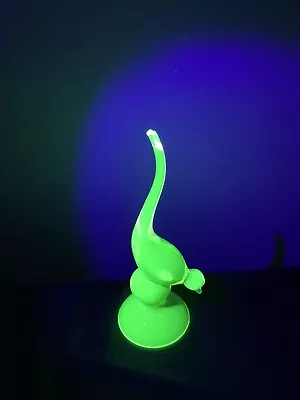 Uranium Glass Viking Lime Green Bird Chipped/broken Tail • $296.10