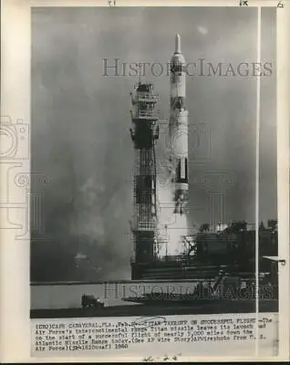 1960 Press Photo USAF Titan Missile Launched From Cape Canaveral Florida • $19.99