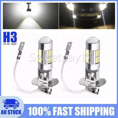 2PCS H3 LED HEADLIGHT FOG DRIVING LIGHT BULBS CAR LAMP GLOBES 6000K White OZ • $8.85