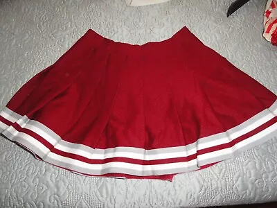 Two Vintage Cheerleader Skirt Burgundy & White 25  Waist • $22.50