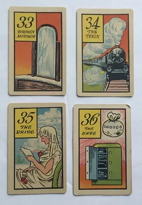 Vintage Old Gypsy Fortune Telling Cards 36-card Surreal Whitman Set From 1940 • $59.95