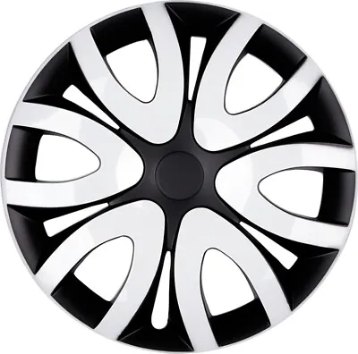 Hubcaps   Mika   16 Inch #65 IN Black White 4x Premium Design Hub Caps • $163.12