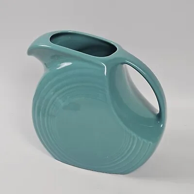 Art Deco Fiestaware Large Turquoise Disc Water Pitcher Fiesta USA Homer Laughlin • $39.99