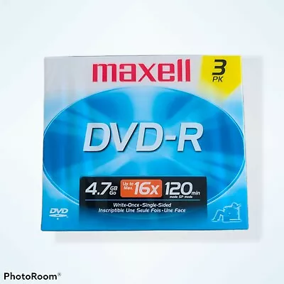 DVD Maxell 3pk DVD-R Sealed 16x Write Speed. 120 Min. • $3.39
