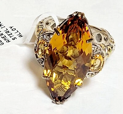 $220 • Buy Nh Michael Valitutti Gems En Vogue Huge Madeira Citrine Sterling Ring Sz  8 