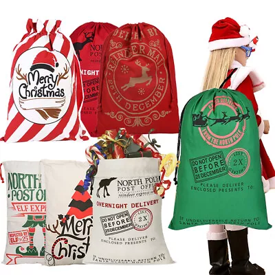 1/5x Giant Christmas Bag Santa Sack Father Socks Gift Bag Xmas Eve Joy Accessory • £5.41