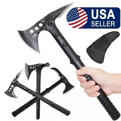 16  Tactical Survival Axe Tomahawk Survival Hatchet Stainless Steel Camping Hunt • $18.87