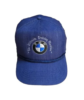 VTG BMW The Ultimate Driving Machine Men's Embroidered Denim Snapback Rope Cap • $47.99