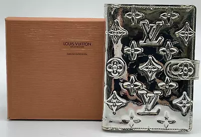 Auth Louis Vuitton Monogram Vernis Silver Agenda PM  R20963 W/Box NS040276 • $122.50