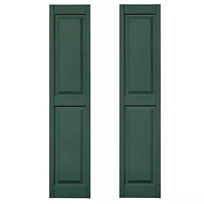 Set Of 2 VANTAGE Forest Green Raised Panel Vinyl Exterior Shutters 15  X 71  USA • $59.99