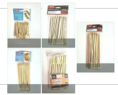 £3.49 • Buy Wooden Paddle Bamboo Skewers BBQ Grill Barbecue Sticks Kebab Fruit Cheese Fondue