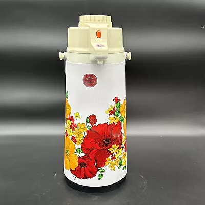 Vintage Superior Coffee POT AirPot Pump Dispenser Floral Design Hot Cold  • $25