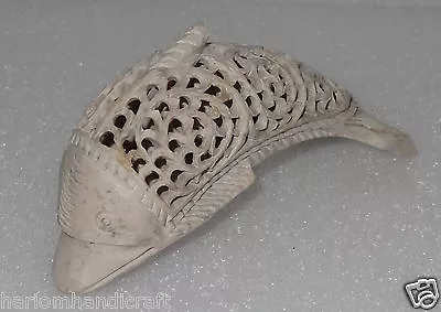 4 X2 X1.5  Marble Dolphin Fish Lattice Arts Hand Carved Bedroom Decor Gifts H780 • $219.42