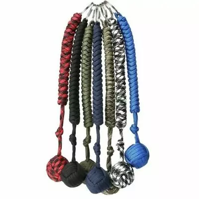 With Monkey Steel Ball Outdoor   Hiking Fist Keychain Paracord Strength • $12.02